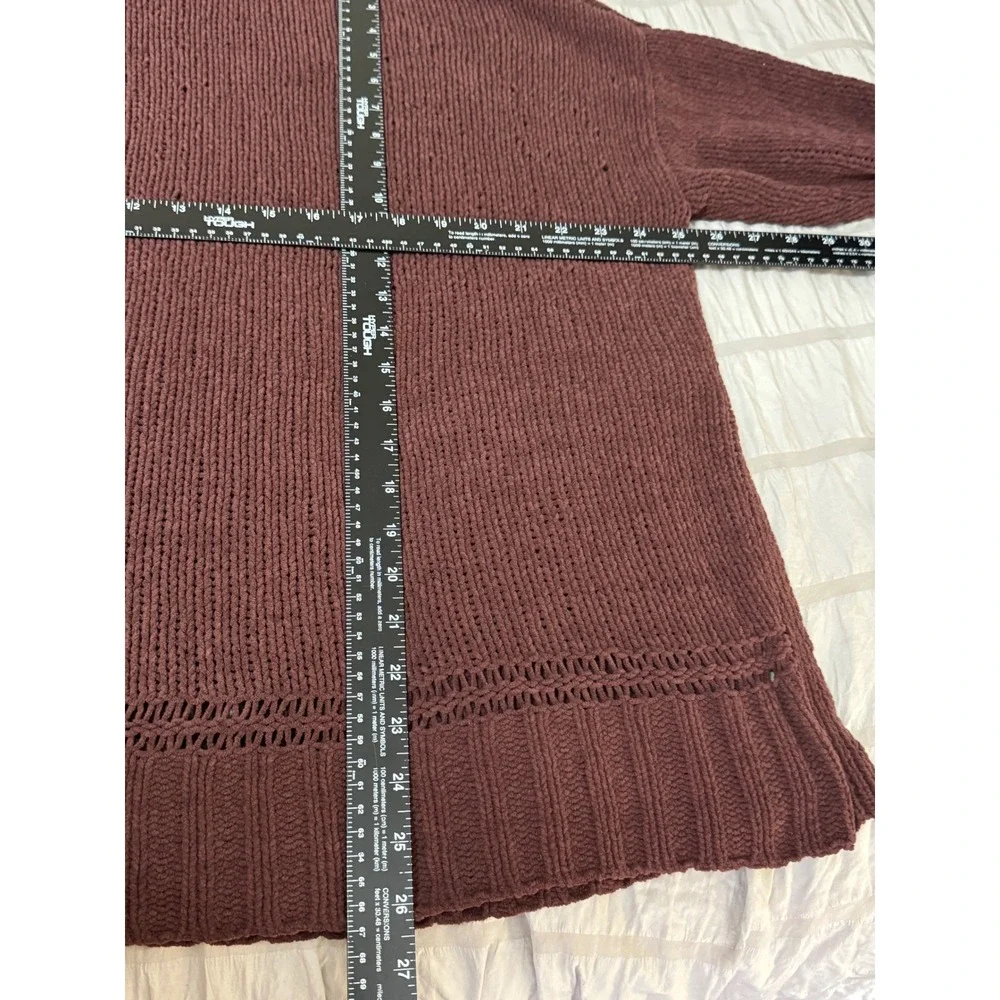 Aerie Oversized Tunic Sweater Cowl Neck Long Sleeve Cozy Casual‎ Maroon M/M